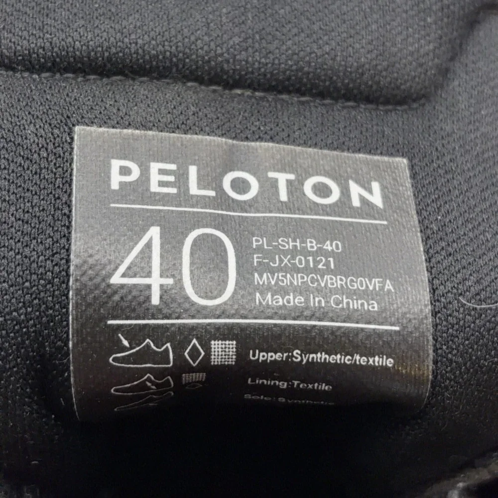 Peloton Cycling Shoes Womens 40 Black Red Hook and Loop Indoor Spin Athletic